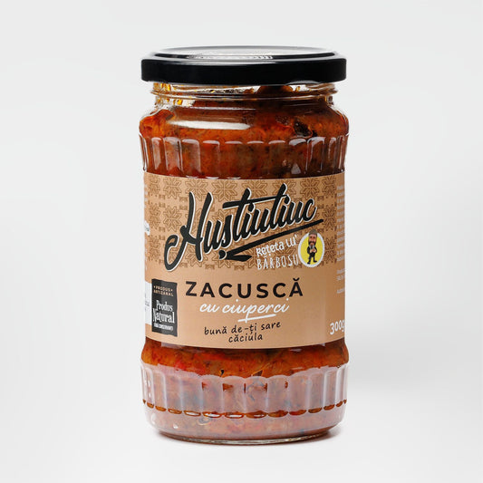 Zacusca cu ciuperci, Huștiuliuc, 300 gr.