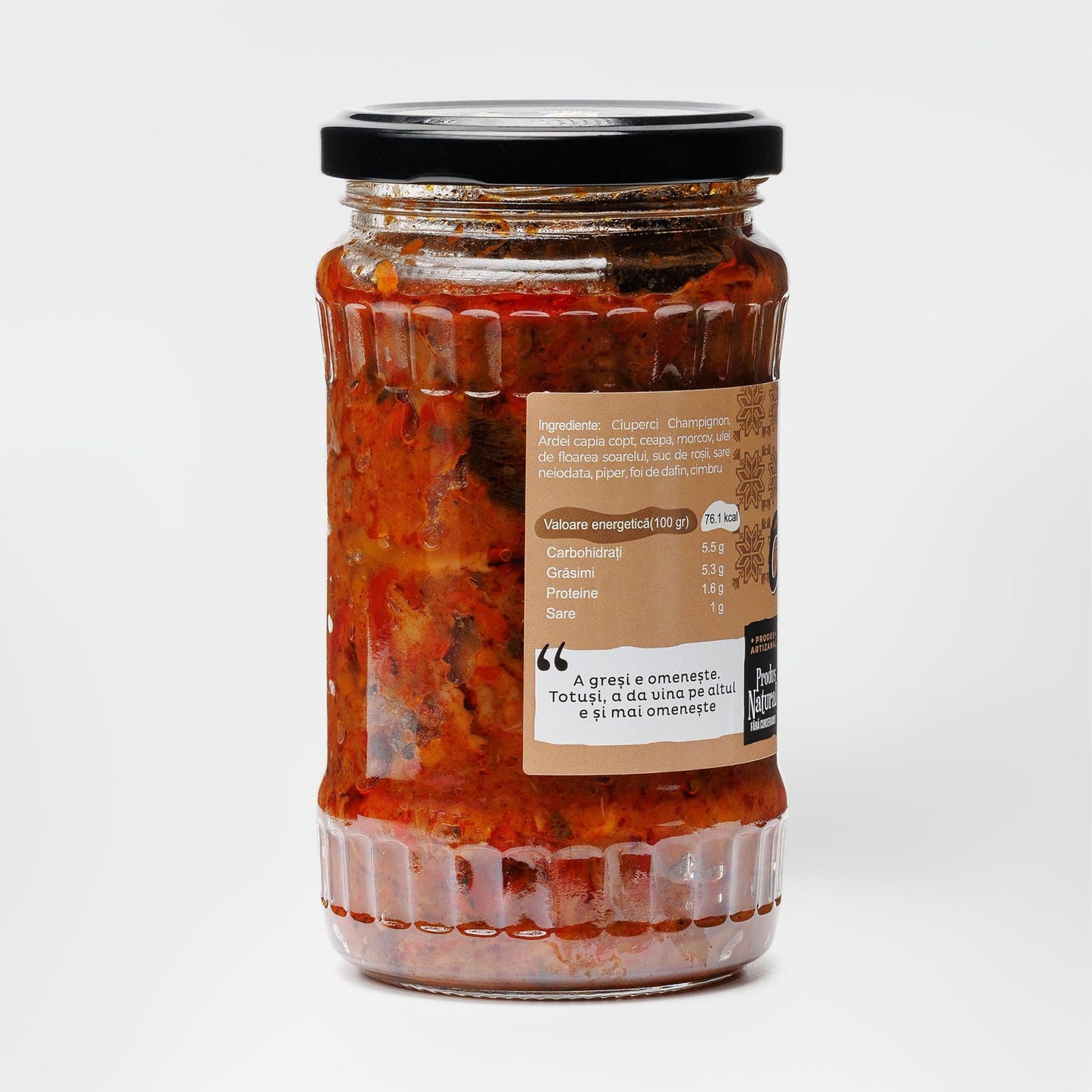 Zacusca cu ciuperci, Huștiuliuc, 300 gr.